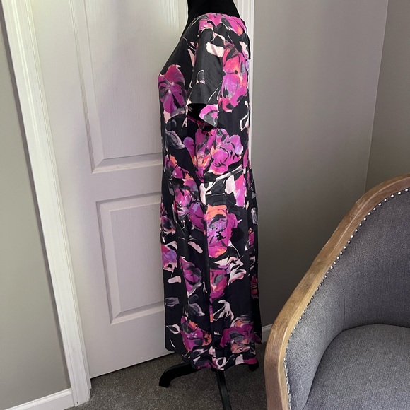 Banana Republic Floral Midi Dress - Pink and Black - Picture 2 of 6